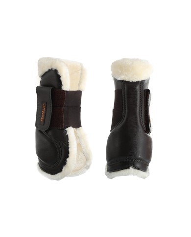 ECO-LEATHER TENDON BOOTS W/DOUBLE FASTENING