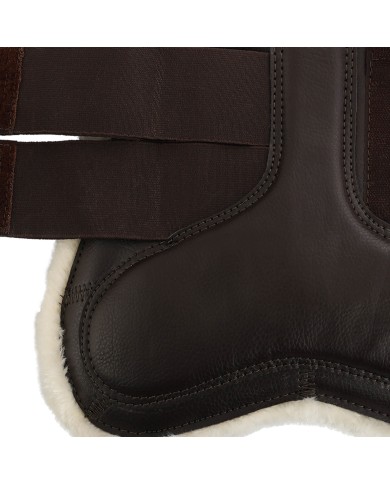 ECO-LEATHER TENDON BOOTS W/DOUBLE FASTENING