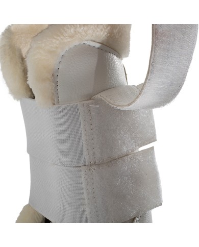 ECO-LEATHER TENDON BOOTS W/DOUBLE FASTENING