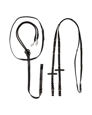 ITALIAN LEATHER AND ROUND NYLON THIEDEMANN REINS
