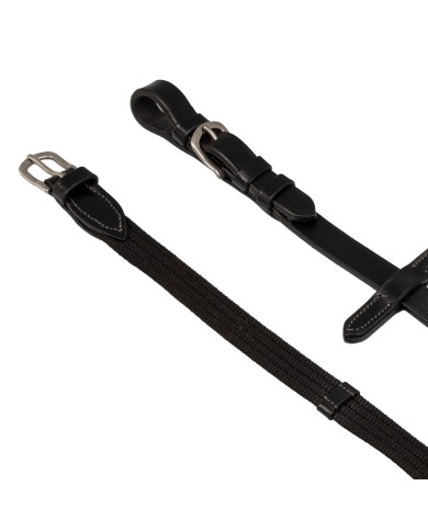 ITALIAN LEATHER AND ROUND NYLON THIEDEMANN REINS