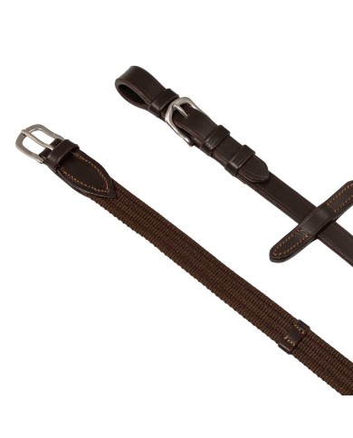 ITALIAN LEATHER AND ROUND NYLON THIEDEMANN REINS