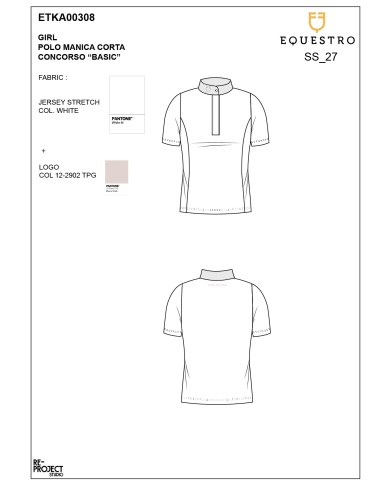 GIRLS BASIC COMPETITION POLO SHIRT SS BUTTONS