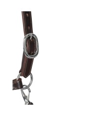 LEATHER HALTER W/ERGONOMIC POLLGUARD - ROPE NOSEBAND