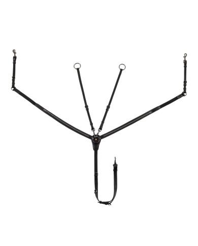 LEATHER BLACK CLINCHER BREASTPLATE WITH REMOVABLE MARTINGALE