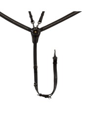 LEATHER BLACK CLINCHER BREASTPLATE WITH REMOVABLE MARTINGALE