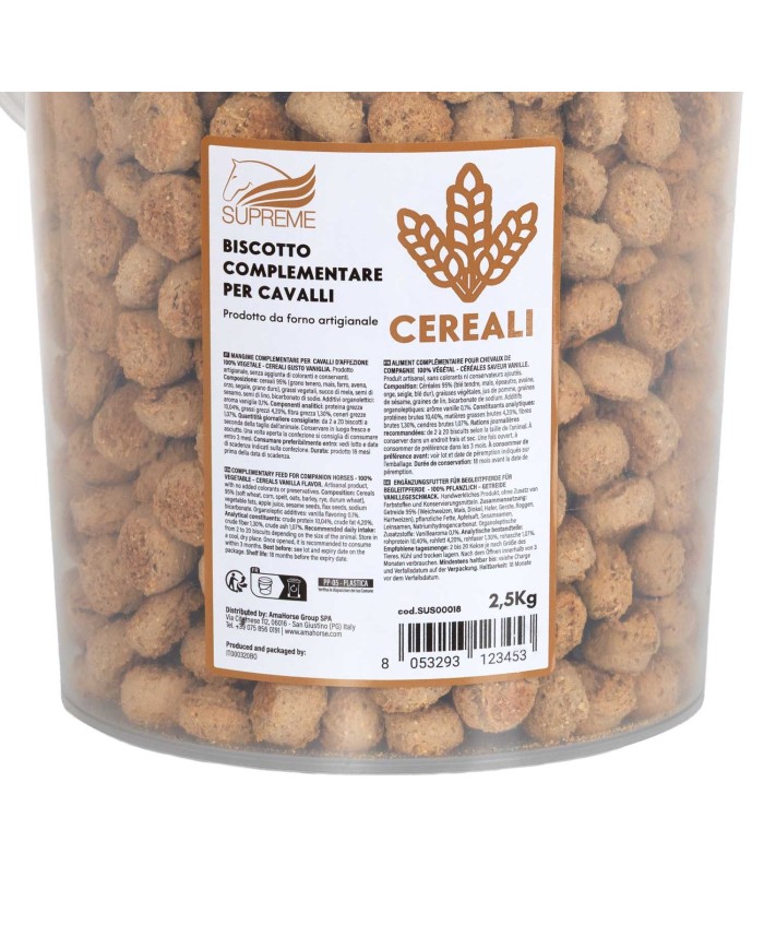BISCOTTO VEGETALE PER CAVALLI CON CEREALI(2,5 Kg)