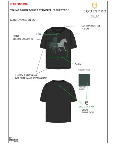 BOY S GLOSSY HORSES COTTON T-SHIRT
