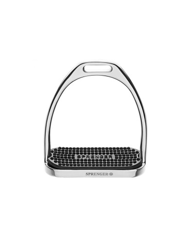 FILLIS STIRRUPS - STAINLESS STEEL, SIZE 120 MM WITH BLACK RUBBER PAD FILLIS STIRRUPS - STAINLESS STEEL, SIZE 120 MM WITH BLACK RUBBER PAD