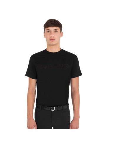 MEN S FLOCKED WRITING COTTON T-SHIRT