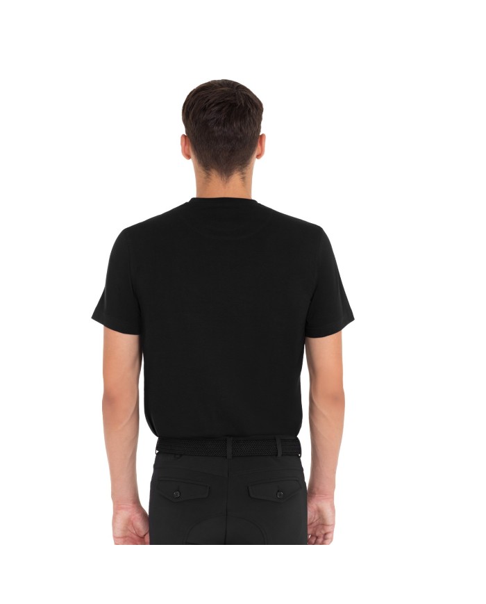 MEN S FLOCKED WRITING COTTON T-SHIRT