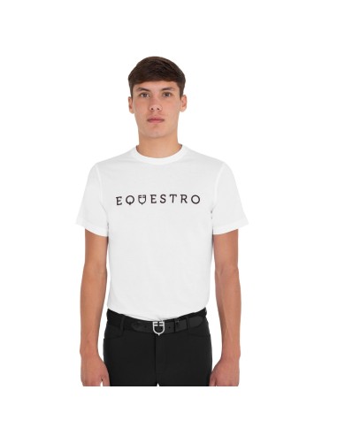 MEN S FLOCKED WRITING COTTON T-SHIRT
