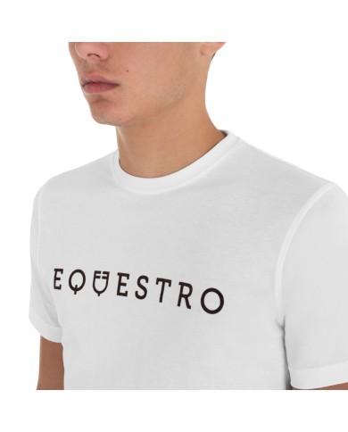 MEN S FLOCKED WRITING COTTON T-SHIRT