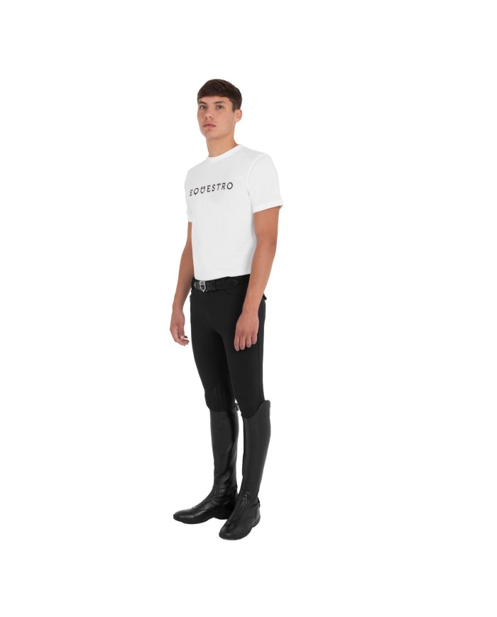 MEN S FLOCKED WRITING COTTON T-SHIRT