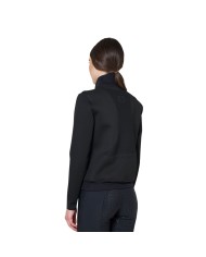 WOMEN S NYLON+KNIT SEAMLESS HIGH NECK SWEATER W/HALF ZIP