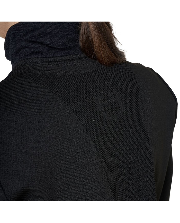 WOMEN S NYLON+KNIT SEAMLESS HIGH NECK SWEATER W/HALF ZIP