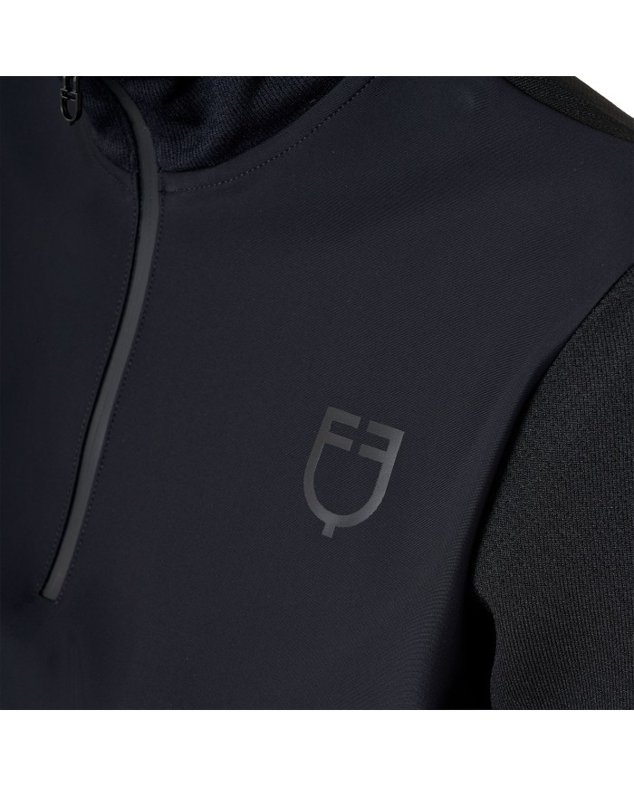 WOMEN S NYLON+KNIT SEAMLESS HIGH NECK SWEATER W/HALF ZIP