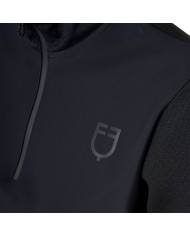 WOMEN S NYLON+KNIT SEAMLESS HIGH NECK SWEATER W/HALF ZIP