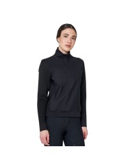 WOMEN S NYLON+KNIT SEAMLESS HIGH NECK SWEATER W/HALF ZIP