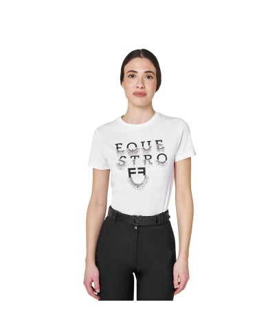 WOMEN S STRASS WRITING COTTON T-SHIRT