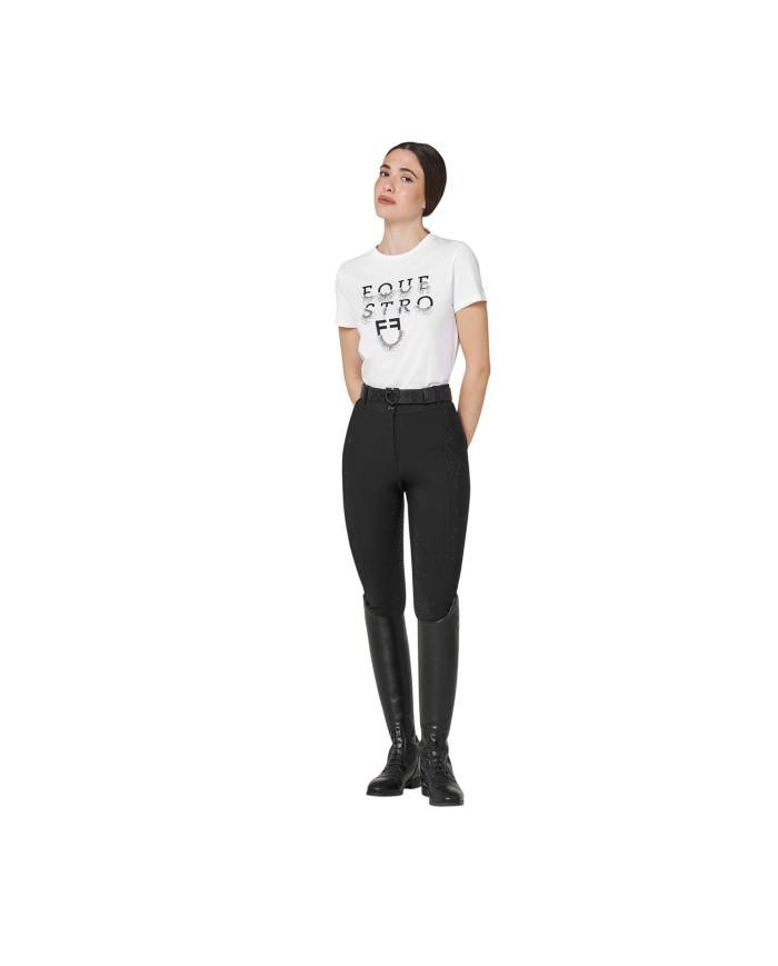 WOMEN S STRASS WRITING COTTON T-SHIRT