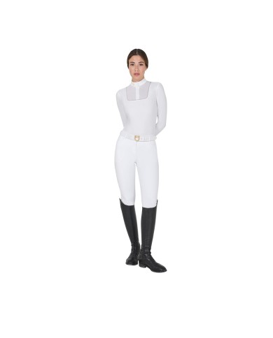 WOMEN S COMPETITION POLO SHIRT LS BUTTONS JERSEY