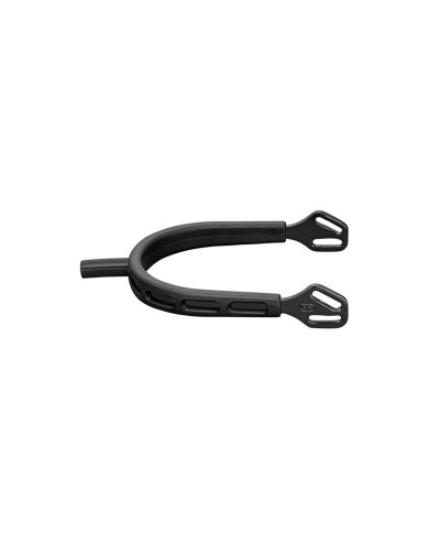 ULTRA fit EXTRA GRIP spurs "Black Series" with Balkenhol fastening - Stainless steel anthracite, 25 mm flat