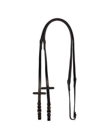 LEATHER AND RUBBER REINS SILVER FITTING (1.6CM)