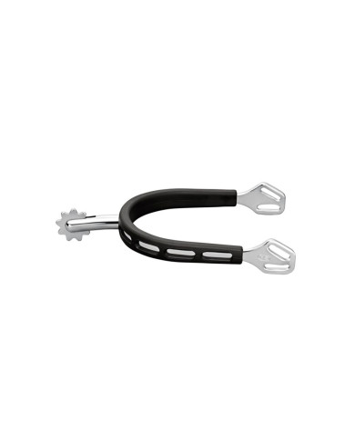 ULTRA FIT EXTRA GRIP SPURS WITH BALKENHOL FASTENING - STAINLESS STEEL, 40 MM ROUNDED WITH ROWEL 4 ULTRA FIT EXTRA GRIP SPURS WITH BALKENHOL FASTENING - STAINLESS STEEL, 40 MM ROUNDED WITH ROWEL 4