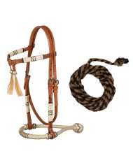 BOSAL BRIDLE WITH HORSEHAIR MECATE REINS