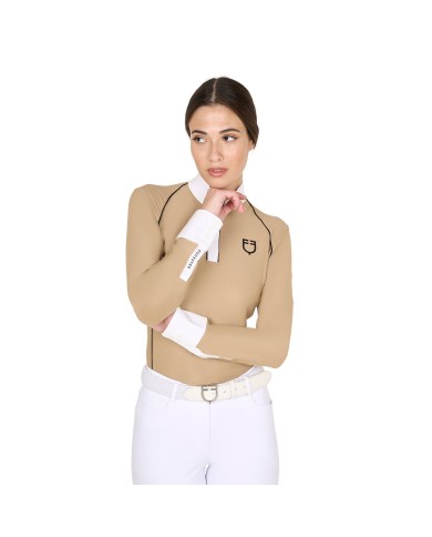 WOMEN S COMPETITION POLO SHIRT LS MESH INSERT