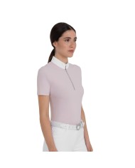 WOMEN S STONES TAPE COMPETITION POLO SHIRT SS ZIP