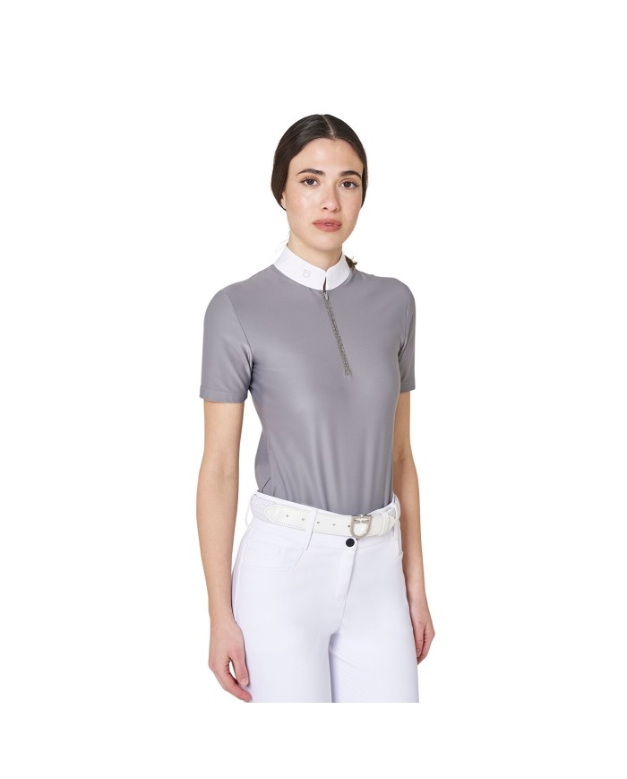 WOMEN S STONES TAPE COMPETITION POLO SHIRT SS ZIP