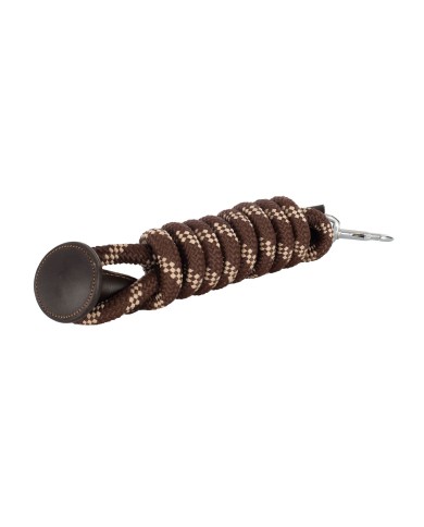 NYLON BRAIDED LEAD ROPE W/LEATHER TERMINATION