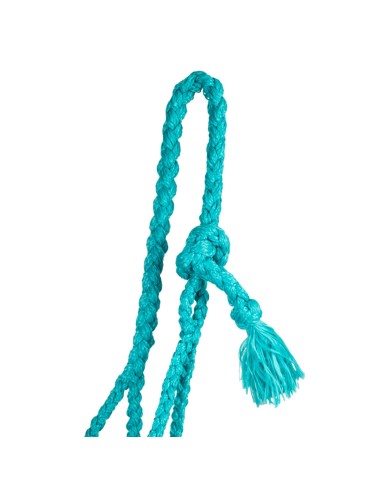 ROPE HALTER WITH TOOLED LEATHER NOSEBAND