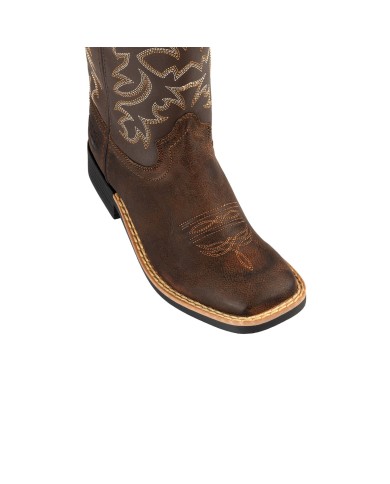 STIVALI WESTERN BIMBO MODELLO SQUARE BROWN\CHOCO