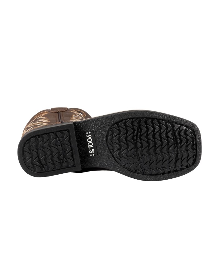 STIVALI WESTERN BIMBO MODELLO SQUARE BROWN\CHOCO