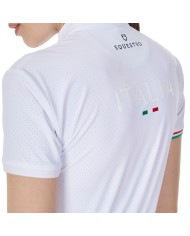 WOMEN S COMPETITION POLO SS FLAG ZIP EQUESTROxFISE