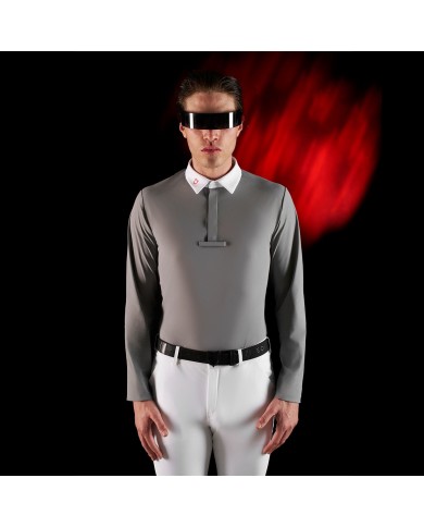 MEN S COMPETITION RIDERTECHNOLOGY LS POLO SHIRT WITH ZIP