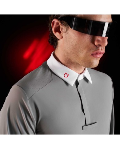 MEN S COMPETITION RIDERTECHNOLOGY LS POLO SHIRT WITH ZIP