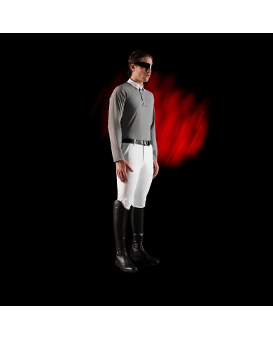 MEN S COMPETITION RIDERTECHNOLOGY LS POLO SHIRT WITH ZIP