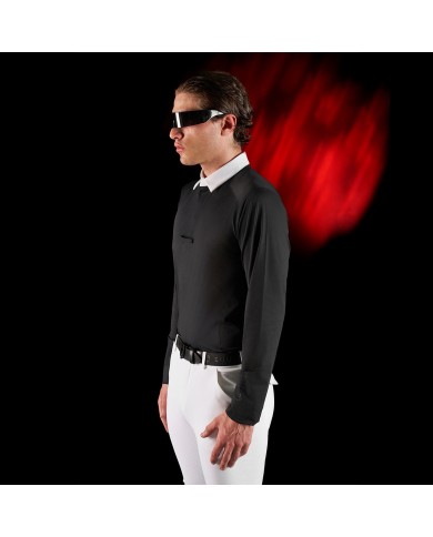 MEN S COMPETITION RIDERTECHNOLOGY LS POLO SHIRT WITH ZIP
