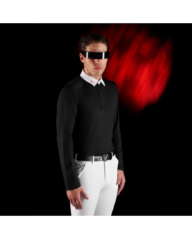 MEN S COMPETITION RIDERTECHNOLOGY LS POLO SHIRT WITH ZIP