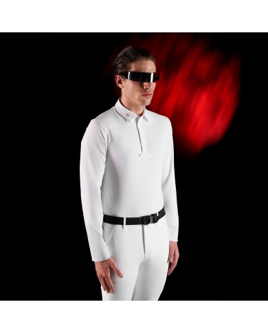 MEN S COMPETITION RIDERTECHNOLOGY LS POLO SHIRT WITH ZIP