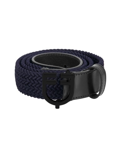 ELASTIC BELT WITH BLACK LOGOED BUCKLE