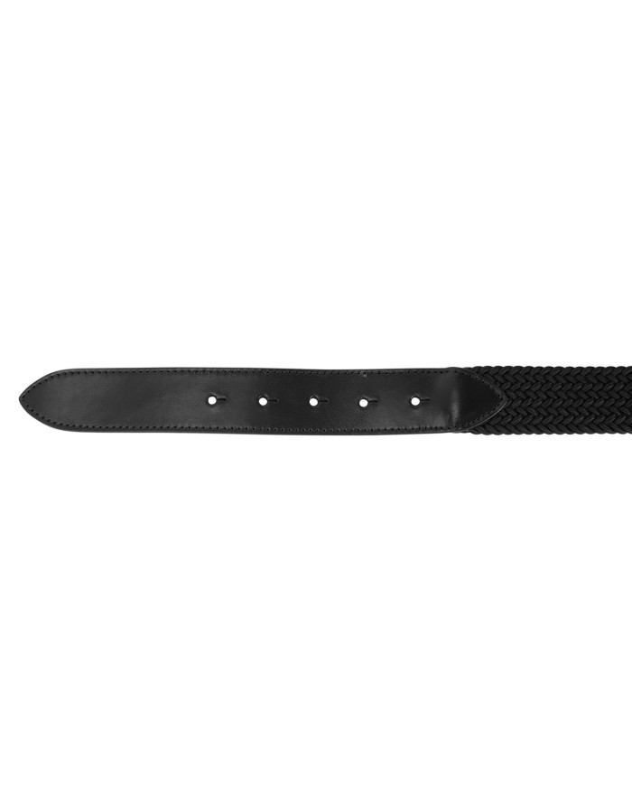 ELASTIC BELT WITH BLACK LOGOED BUCKLE