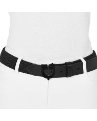 ELASTIC BELT WITH BLACK LOGOED BUCKLE