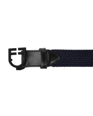 ELASTIC BELT WITH BLACK LOGOED BUCKLE