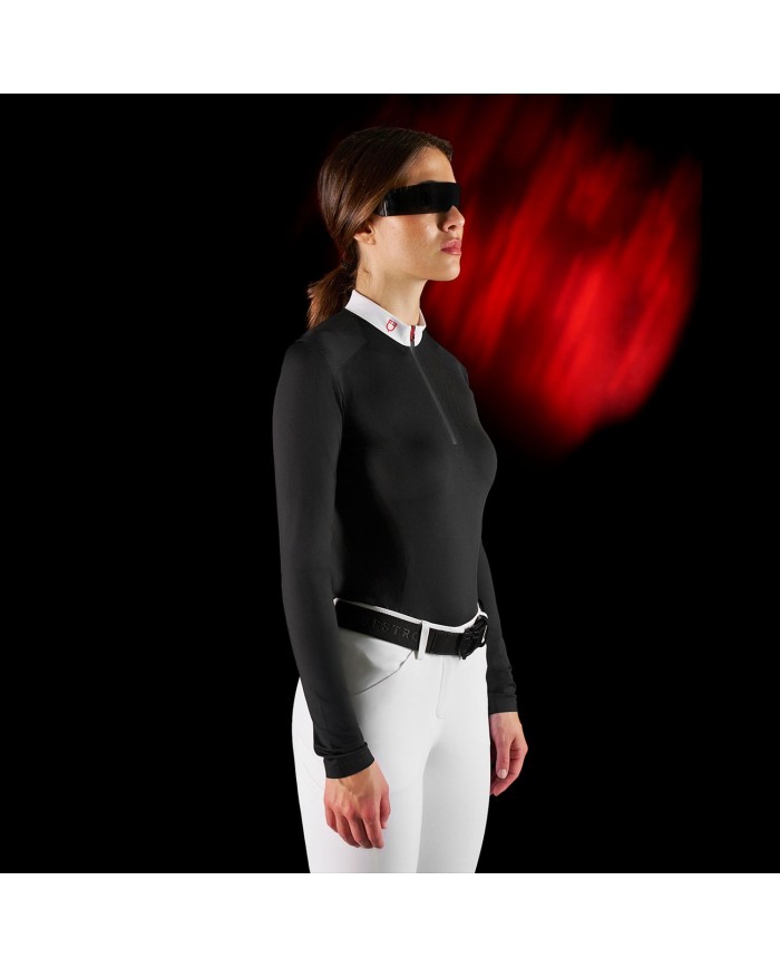 WOMEN S COMPETITION RIDERTECHNOLOGY LS POLO SHIRT WITH ZIP