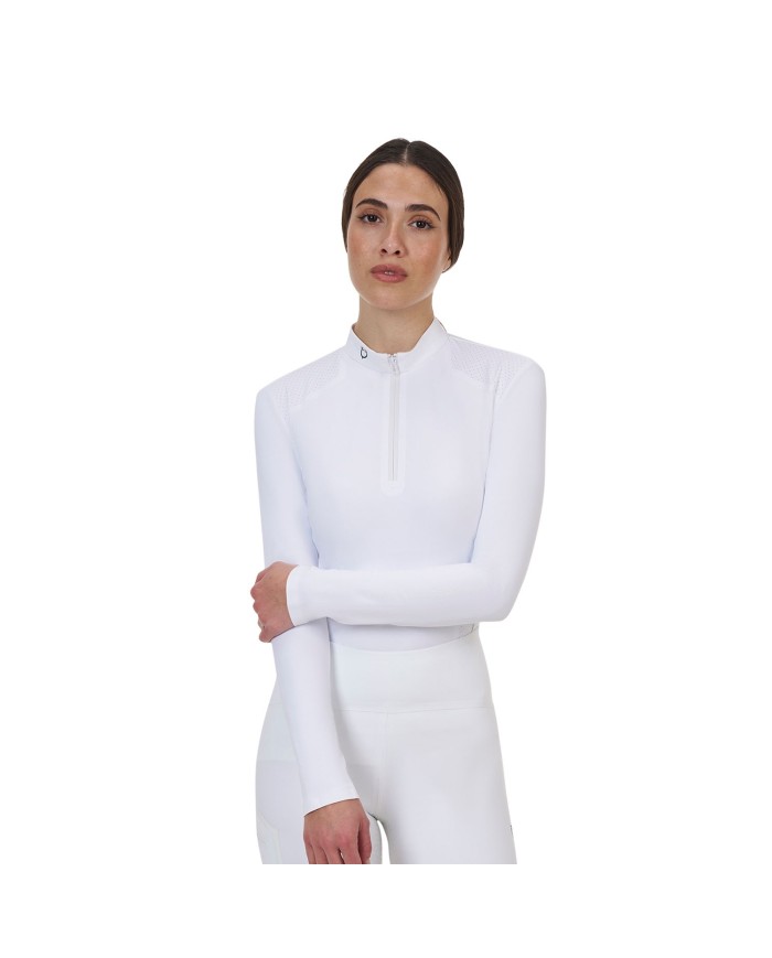 WOMEN S COMPETITION RIDERTECHNOLOGY LS POLO SHIRT WITH ZIP